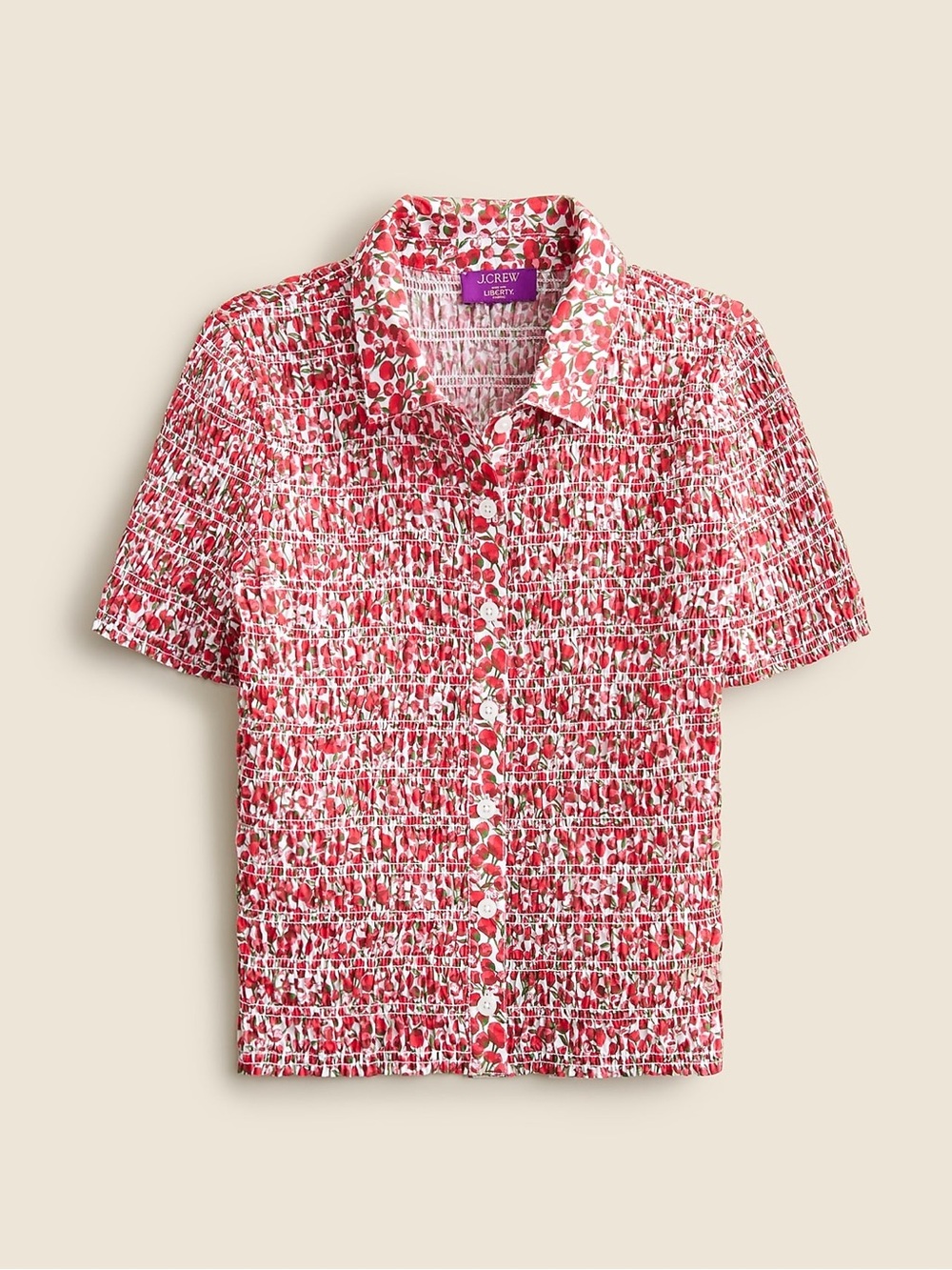J.Crew Liberty Fabric Button Shirt Smocked Small